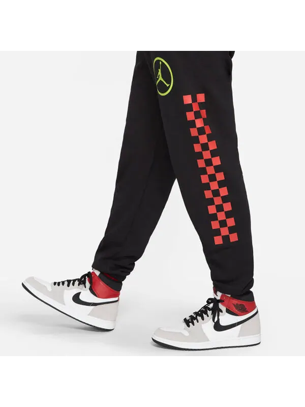 Спортивные штаны Air Jordan MENS Logo Print Casual Fleeced Sports Pants Black — изображение 4 из 4, черный