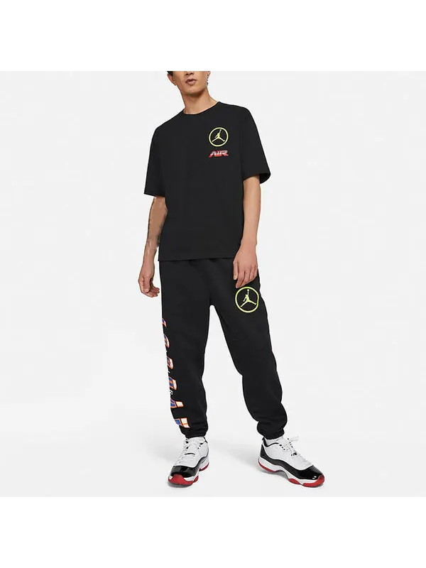 Футболка однотонные повседневные с коротким рукавом Air Jordan — изображение 3 из 3, черный