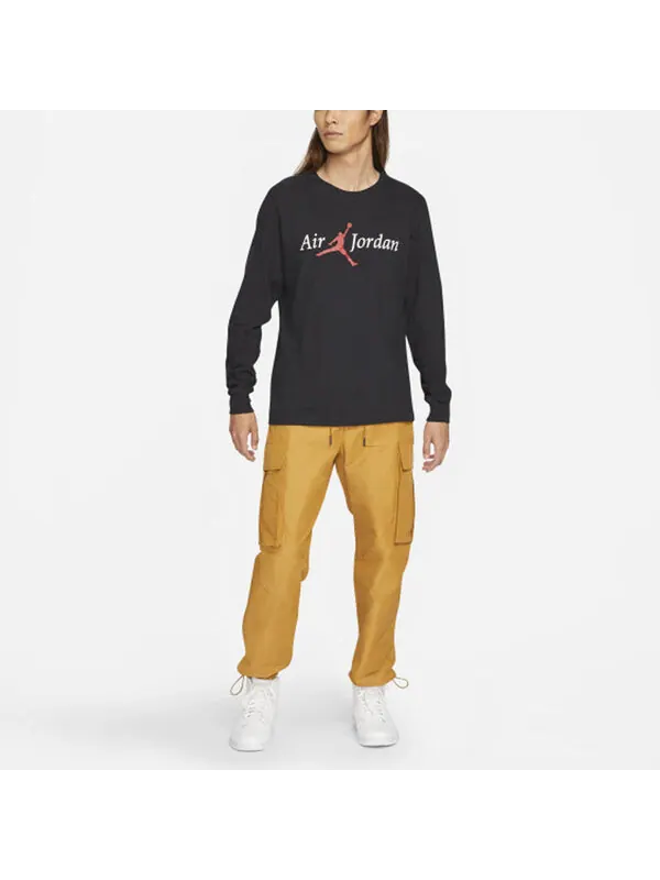 Брюки men's jordan flight woven pocket sports pants/trousers/joggers yellow Nike — изображение 4 из 4, желтый