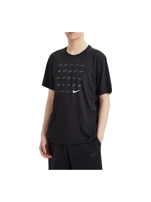 Футболка dri fit swoosh training с коротким рукавом Nike — изображение 1 из 4, черный