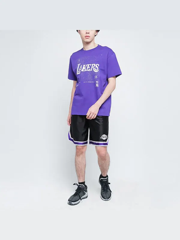 Шорты nba courtside los angeles lakers lacing basketball training sports shorts black Nike — изображение 3 из 3, черный