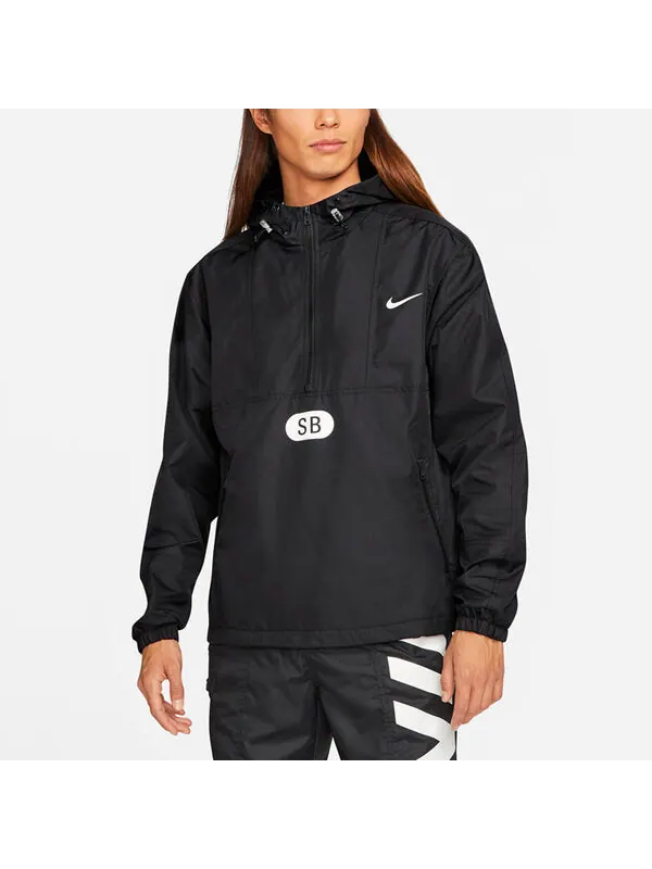 Куртка mens sb skateboard casual sports half-zipper skate jacket black Nike — изображение 4 из 4, черный
