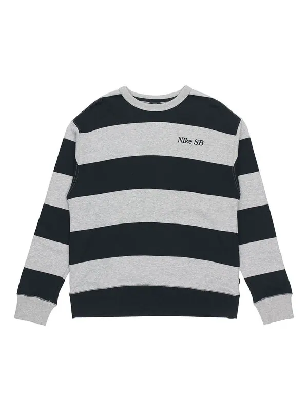 Толстовка Nike MENS SB Skateboard Striped Skate Sports Crew-neck Grey Gray — изображение 1 из 4, серый