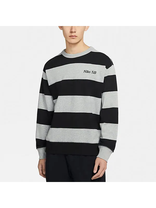 Толстовка Nike MENS SB Skateboard Striped Skate Sports Crew-neck Grey Gray — изображение 4 из 4, серый