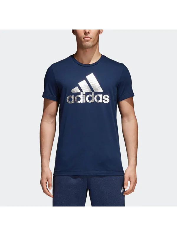 Футболка men's sports short sleeve blue t-shirt Adidas — изображение 3 из 4, синий