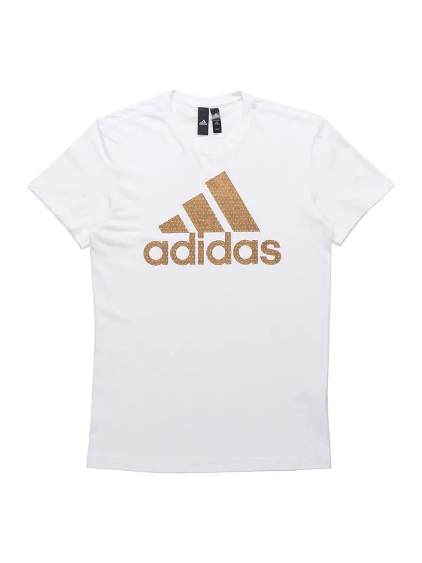 Футболка с принтом спортивные с коротким рукавом Adidas — изображение 1 из 4, белый