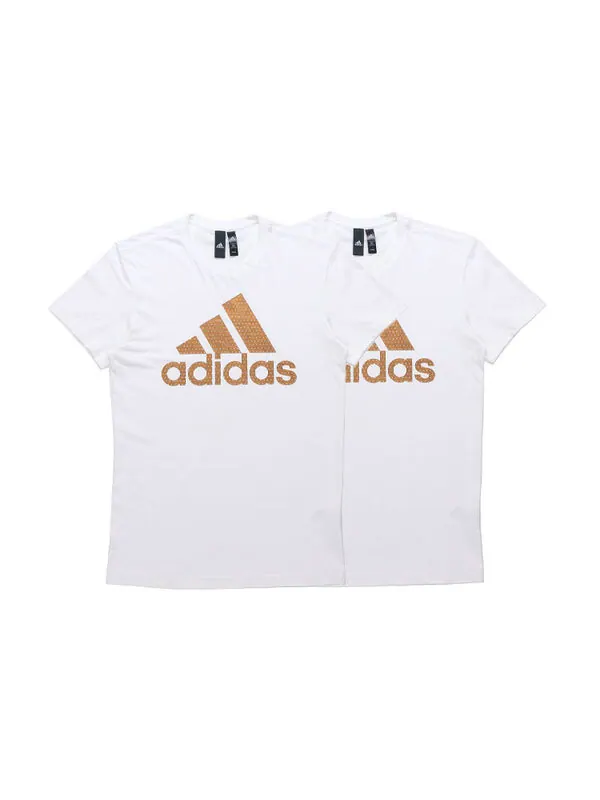 Футболка с принтом спортивные с коротким рукавом Adidas — изображение 3 из 4, белый