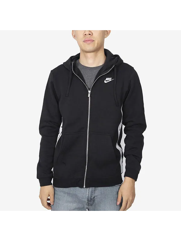 Куртка Nike Logo Fleece Stay Warm Casual Sports Hooded Jacket Black — изображение 3 из 4, черный