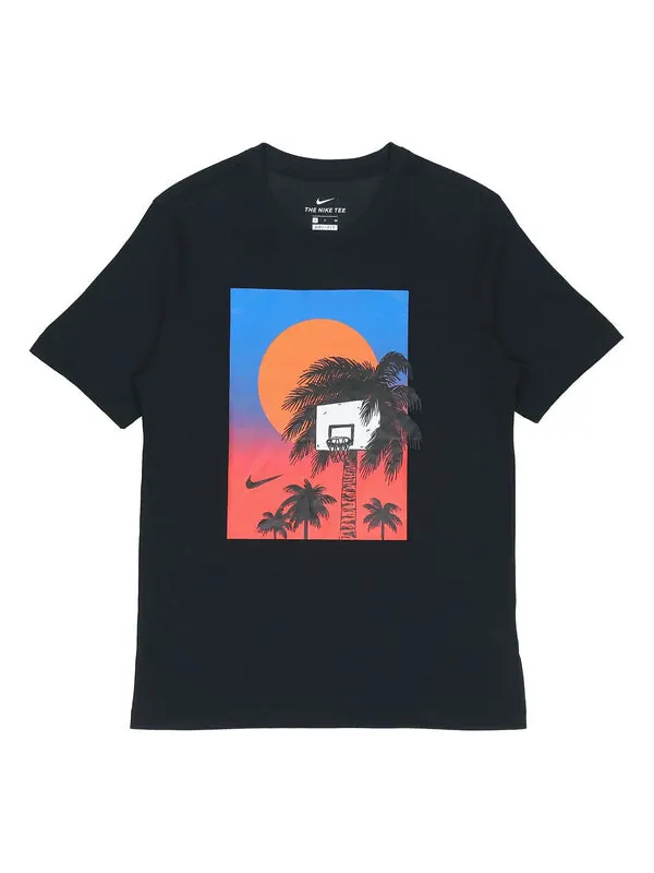 Футболка dri fit quick dry print с коротким рукавом Nike — изображение 1 из 2, черный