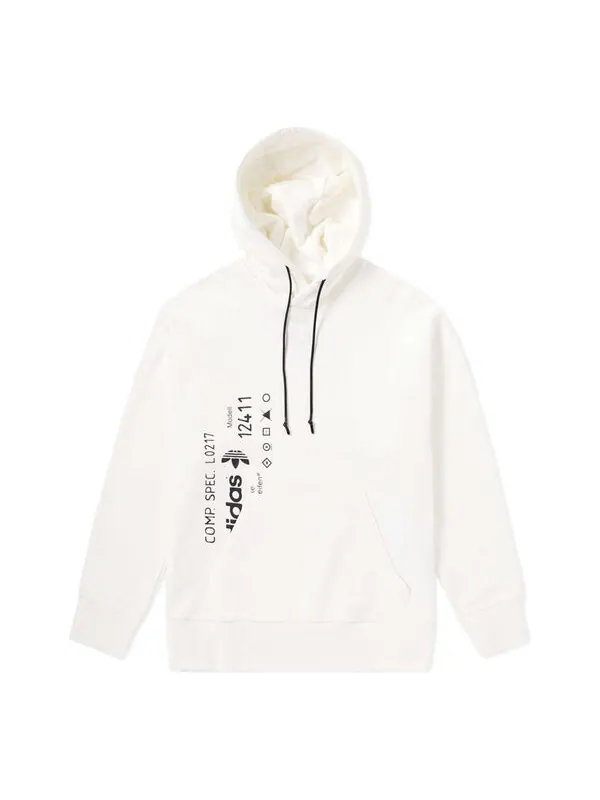 Толстовка Adidas Originals x Alexander Wang Graphic Hoodie 'Core White' — изображение 1 из 4, белый/черный