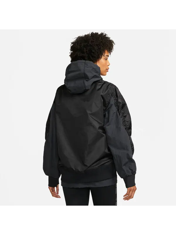 Куртка x sacai layered bomber jacket 'black' Nike — изображение 2 из 4, черный/белый