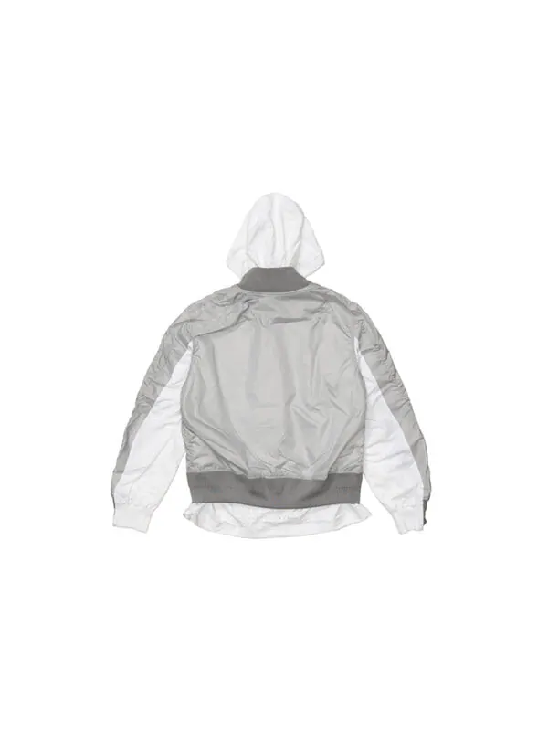 Куртка x sacai layered bomber jacket 'grey fog' Nike — изображение 2 из 3, серый