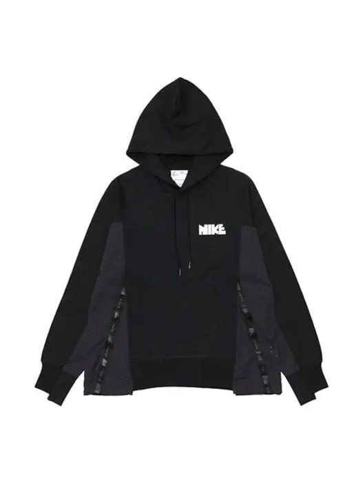 Толстовка x sacai logo printing splicing contrasting hoodie 'black' Nike — изображение 1 из 4, мульти