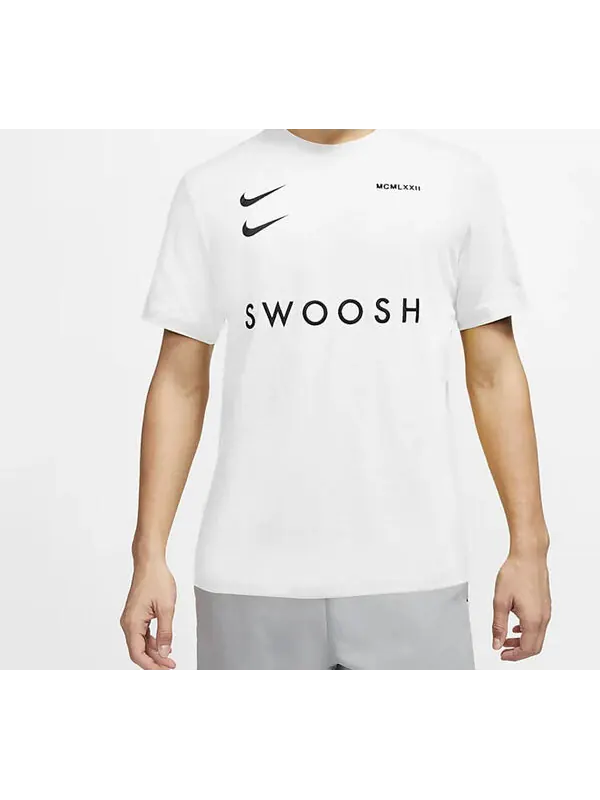 Футболка sportswear swoosh sports short sleeve white Nike — изображение 3 из 4, белый