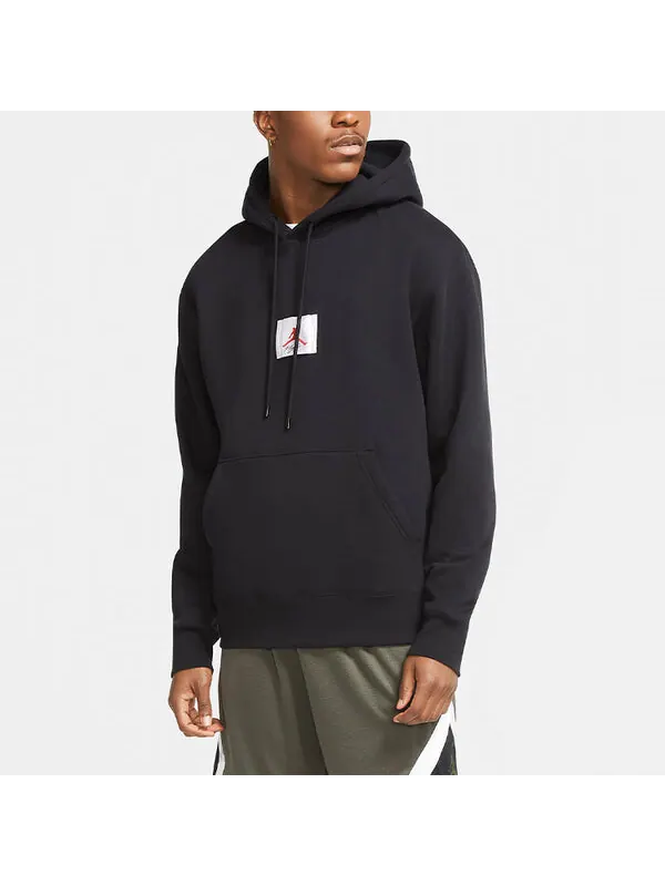 Толстовка Air Jordan Fleece Pullover hooded Casual Black — изображение 3 из 4, черный