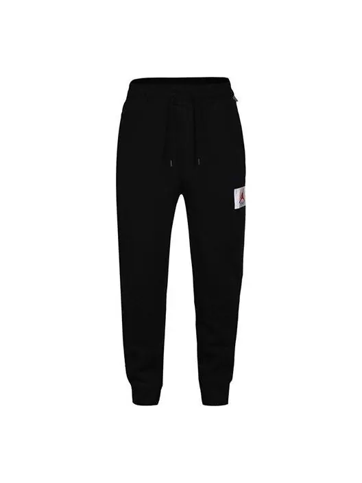 Спортивные штаны Air Jordan Flight Fleece logo Athleisure Casual Sports Long Pants Black — изображение 1 из 4, черный