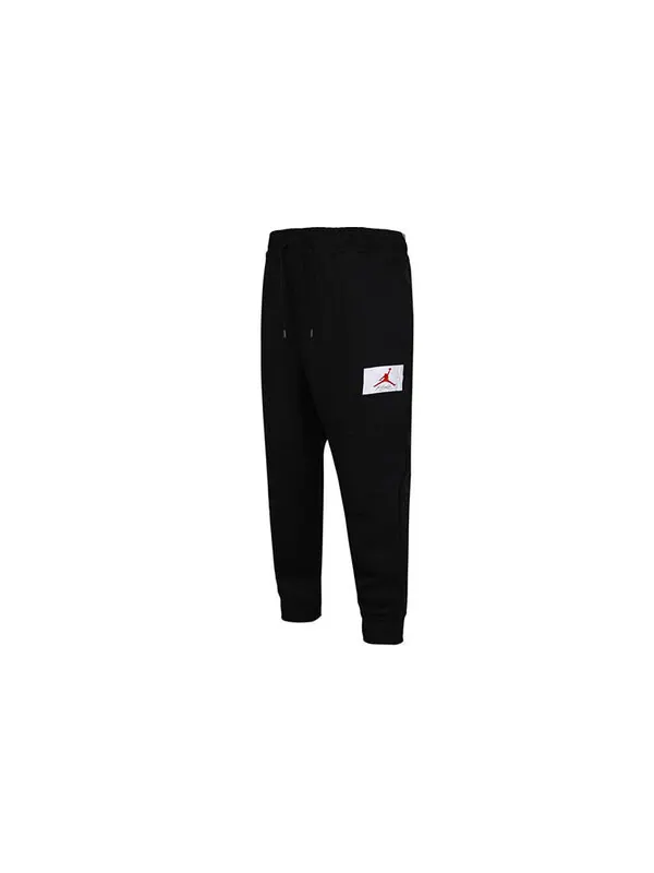 Спортивные штаны Air Jordan Flight Fleece logo Athleisure Casual Sports Long Pants Black — изображение 2 из 4, черный