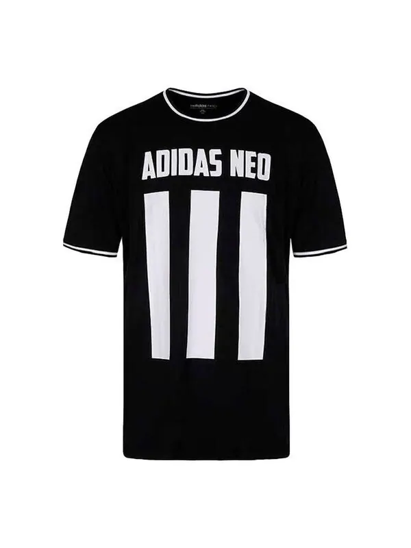 Футболка neo m cs 3s t shrt casual sports round neck short sleeve black Adidas — изображение 1 из 4, черный