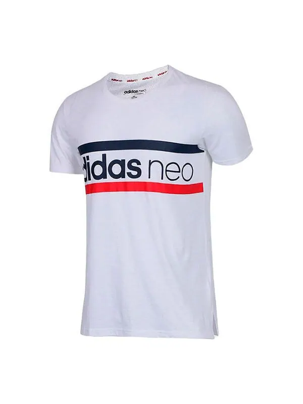 Футболка neo m fav tshirt round neck running training sports breathable short sleeve white Adidas — изображение 1 из 2, белый