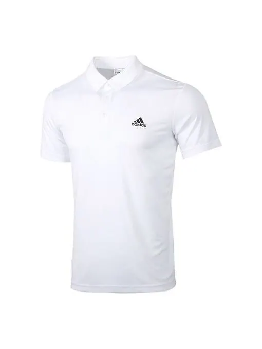 Футболка Men's adidas Fab Lapel Short Sleeve polo White Polo Shirt — изображение 1 из 4, белый