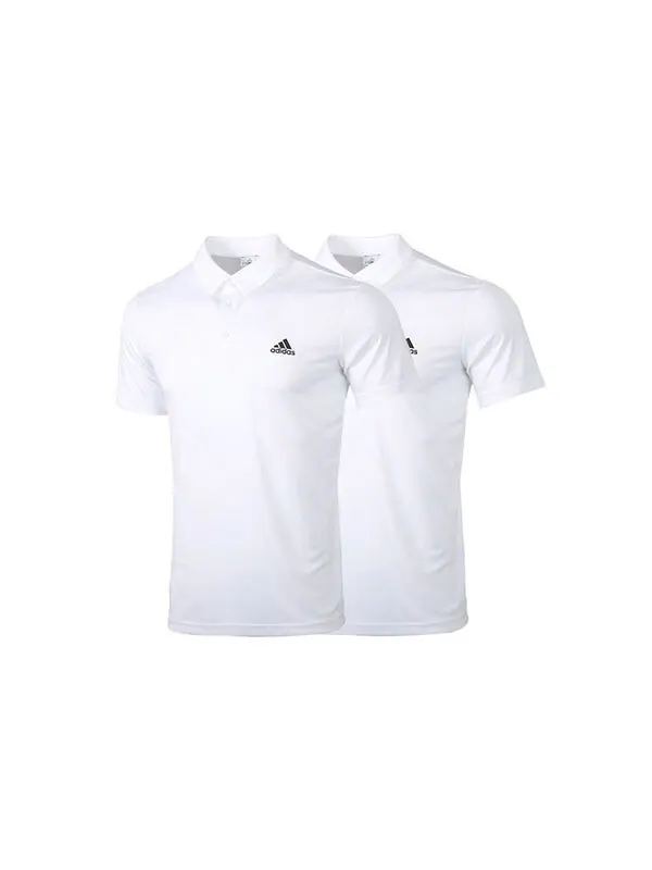 Футболка Men's adidas Fab Lapel Short Sleeve polo White Polo Shirt — изображение 3 из 4, белый