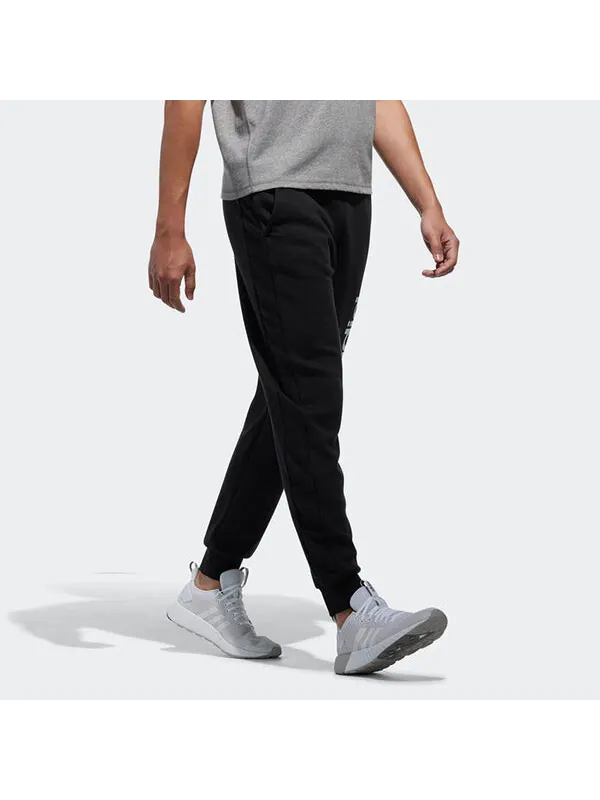Спортивные штаны Men's adidas neo Logo Printing Fleece Lined Stay Warm Bundle Feet Sports — изображение 4 из 4, черный