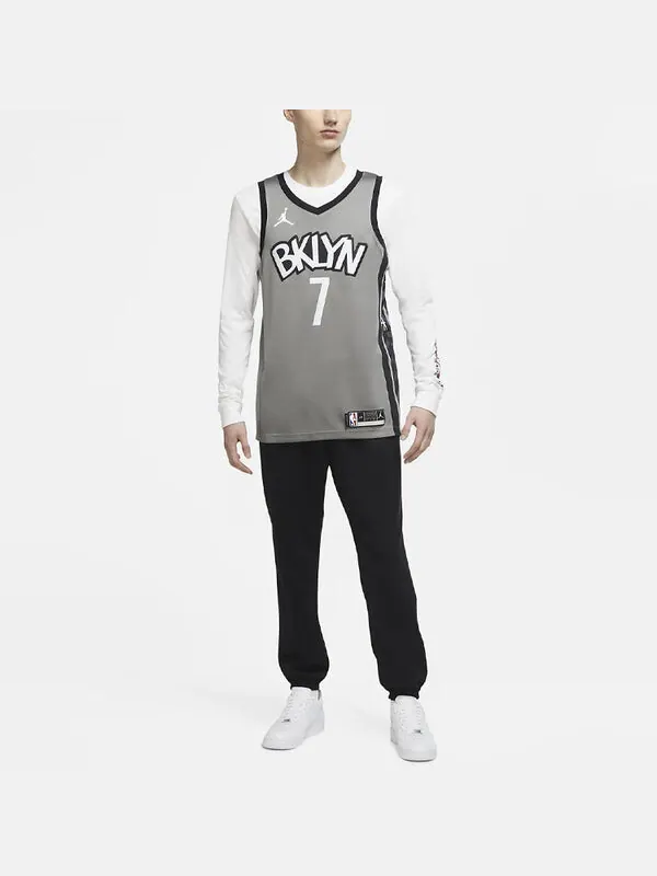 Майка Air Jordan NBA Sports Basketball Vest 2020 Season Brooklyn Nets Durant 7 Jersey Gray — изображение 3 из 4, серый