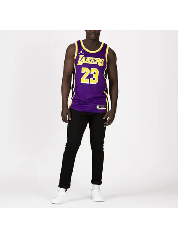 Майка Nike Los Angeles Lakers LeBron James Statement Jersey 'Purple Yellow' — изображение 3 из 4, фиолетовый