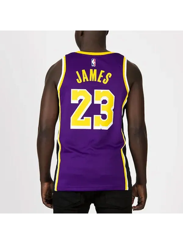 Майка Nike Los Angeles Lakers LeBron James Statement Jersey 'Purple Yellow' — изображение 4 из 4, фиолетовый