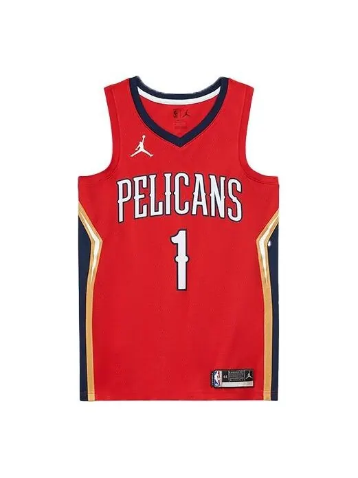 Футболка nba new orleans pelicans limited basketball jersey sw fan edition zion red Air Jordan — изображение 1 из 4, красный