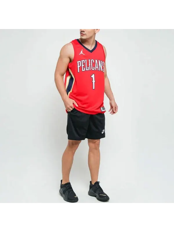 Футболка nba new orleans pelicans limited basketball jersey sw fan edition zion red Air Jordan — изображение 3 из 4, красный