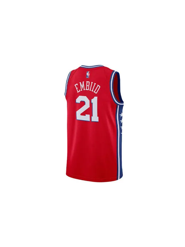 Майка Air Jordan x NBA Philadelphia 76ers Jerseys 'Joel Embiid 21' — изображение 2 из 4, красный/мульти