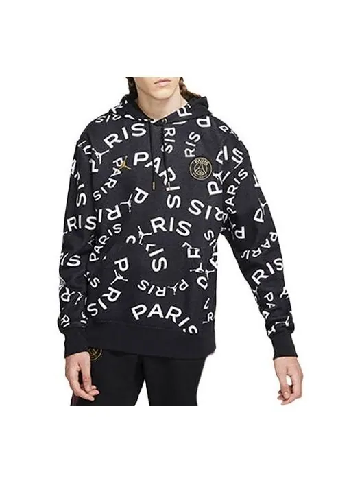 Толстовка Air Jordan Paris Saint-Germain Full Print Fleece Stay Warm Pullover Black — изображение 1 из 3, черный