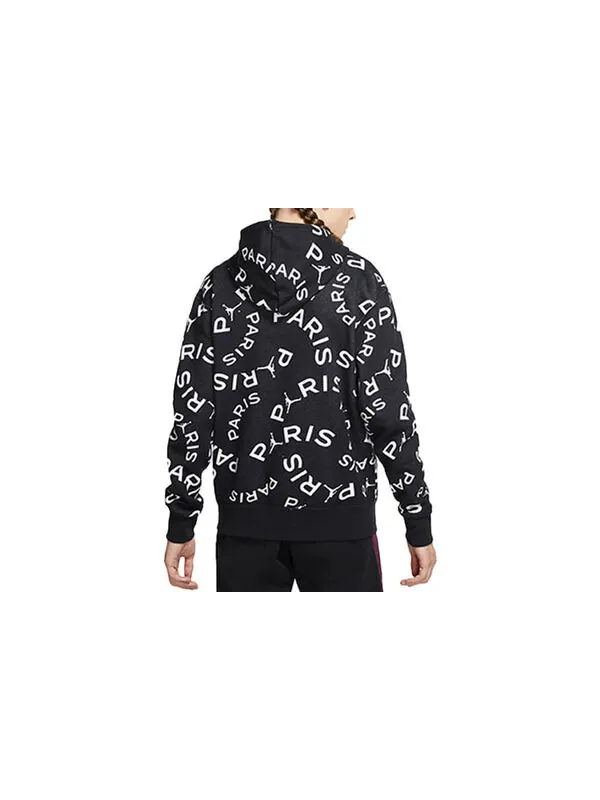 Толстовка Air Jordan Paris Saint-Germain Full Print Fleece Stay Warm Pullover Black — изображение 2 из 3, черный