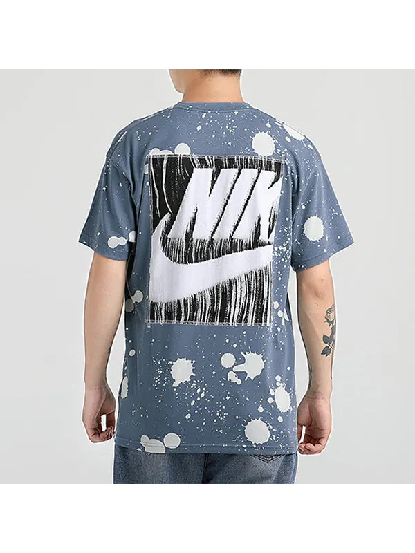 Футболка спортивная с принтом короткий рукав Nike — изображение 2 из 4, синий