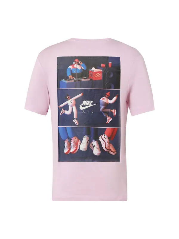 Футболка sportswear logo back pattern printing casual short sleeve pink Nike — изображение 1 из 1, розовый