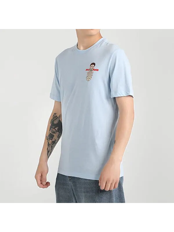 Футболка sportswearsole food pattern printing blue sky blue Nike — изображение 4 из 4, синий