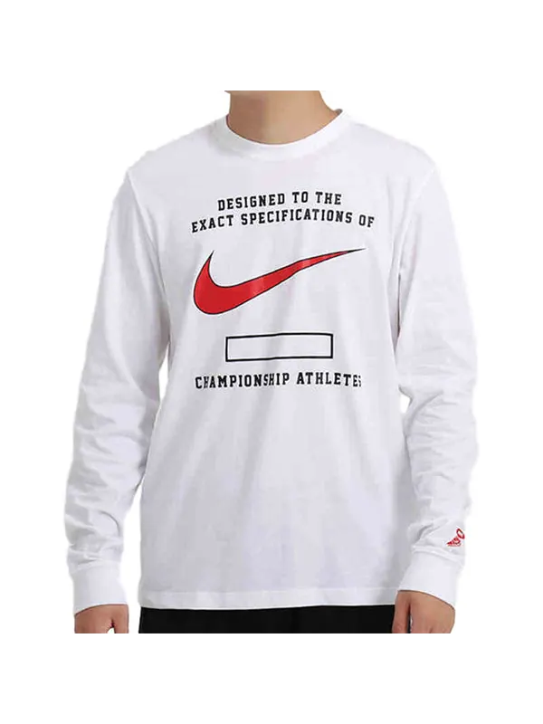 Футболка sportswear causual sports long sleeve male white Nike — изображение 3 из 4, белый