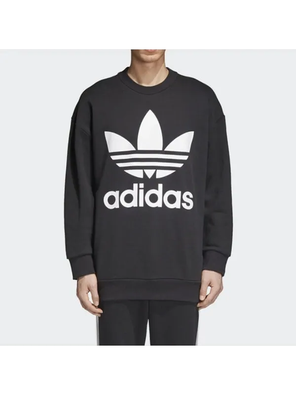 Толстовка men's originals athleisure casual sports round neck pullover Adidas — изображение 2 из 4, черный
