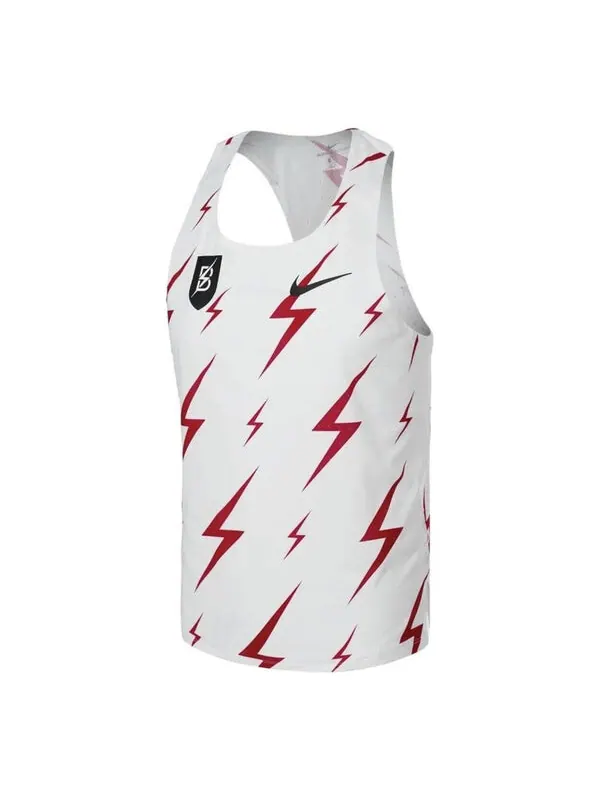 Майка NIKE Aeroswift Bowerman Track Club Running Racing Singlet 'White Red' — изображение 1 из 4, белый/мульти