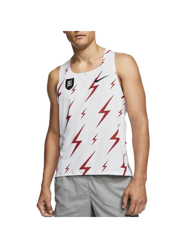 Майка NIKE Aeroswift Bowerman Track Club Running Racing Singlet 'White Red' — изображение 3 из 4, белый/мульти