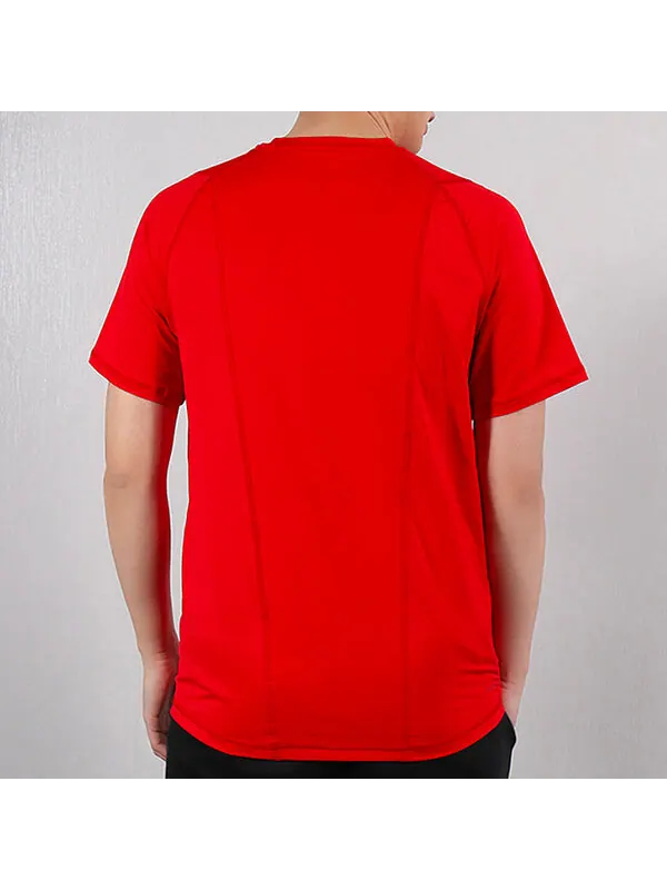 Футболка adidas Training Sports Round Neck Pullover Short Sleeve Red — изображение 4 из 4, светлый красный