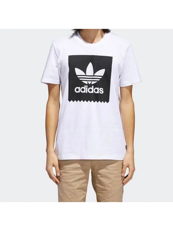Футболка originals round neck short sleeve black white Adidas — изображение 3 из 4, черный белый