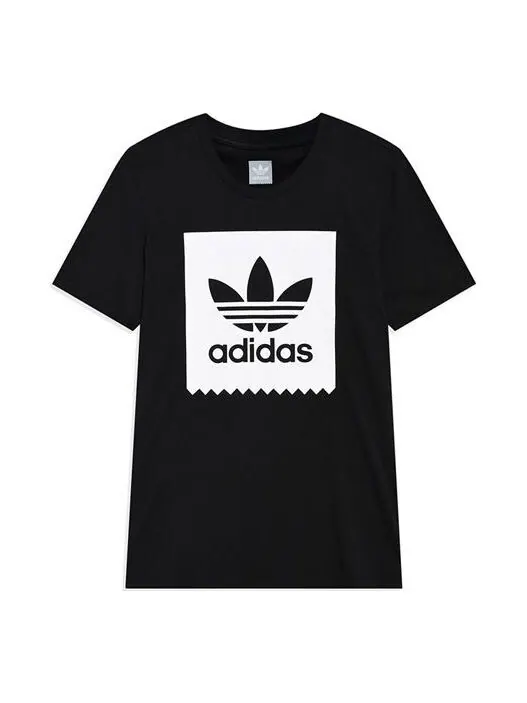 Футболка originals logo round neck sports short sleeve black Adidas — изображение 1 из 4, черный