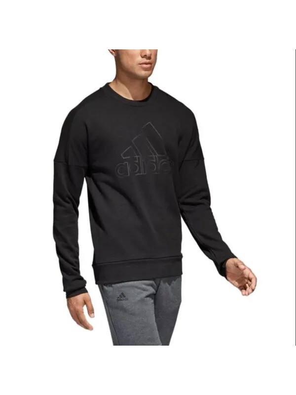 Толстовка Adidas Logo Sweatshirt 'Black' — изображение 2 из 4, черный