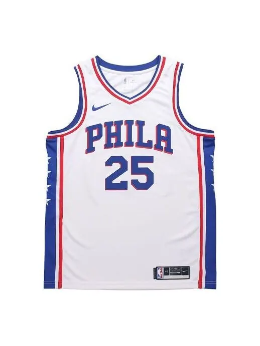 Майки nba sports quick dry basketball жилет sw fan edition 2020 сезон philadelphia 76ers simmons 2 № 5 Nike, белый