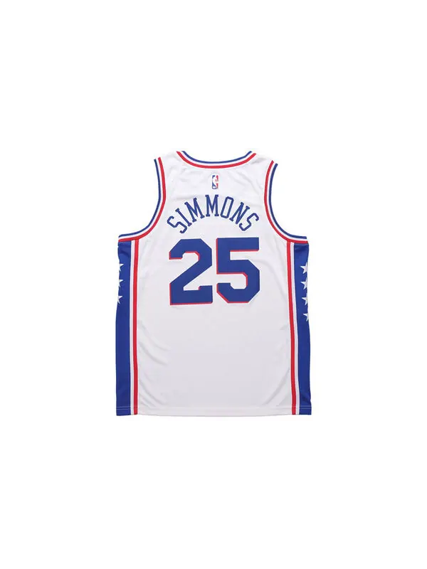 Майки nba sports quick dry basketball жилет sw fan edition 2020 сезон philadelphia 76ers simmons 2 № 5 Nike, белый