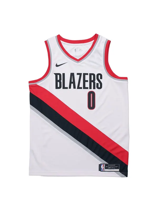 Спортивная футболка nba men's damian lillard portland trail blazers sw jersey white Nike — изображение 1 из 2, белый