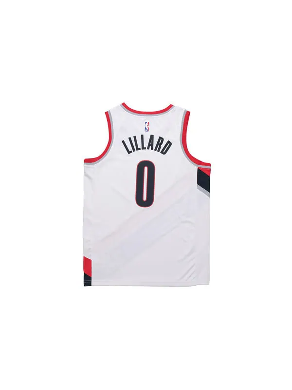 Спортивная футболка nba men's damian lillard portland trail blazers sw jersey white Nike — изображение 2 из 2, белый
