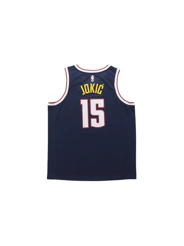 Майка Nike NBA Basketball Sports Jersey Vest Denver Nuggets Jokic 15 Navy Blue Dark blue — изображение 2 из 4, синий
